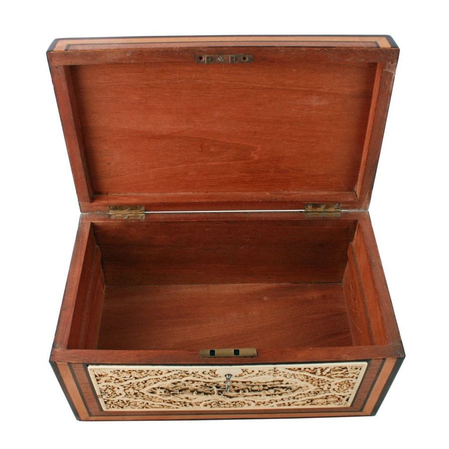 Antique 19th Century Chinese Ivory Panel Box 