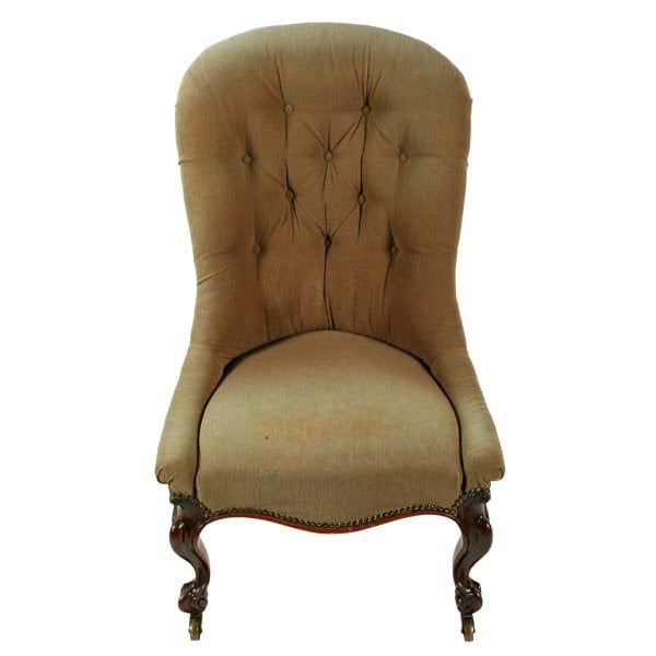 Antique Victorian Rosewood Slipper Chair 
