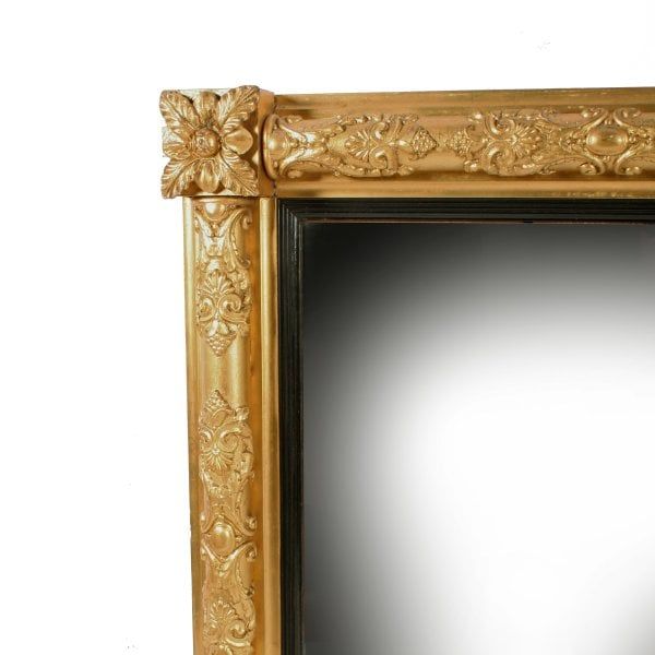 Antique George IV Giltwood Overmantel Mirror 
