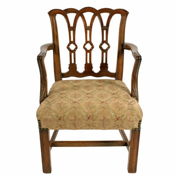 Antique Chippendale Style Child's Arm Chair 