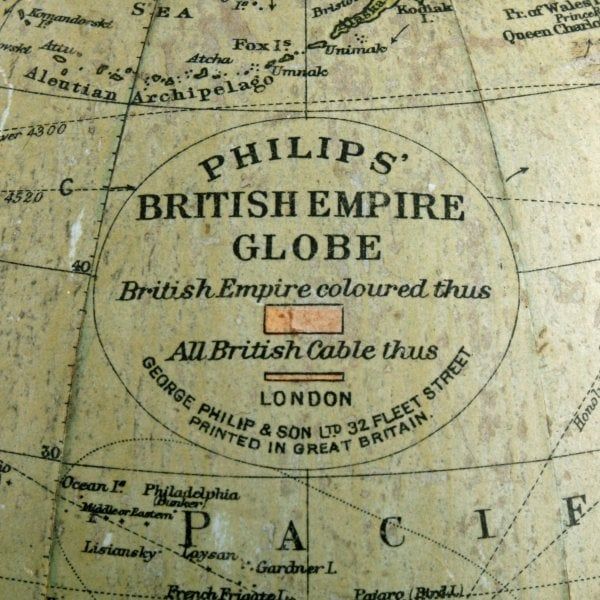 Antique George V Philips British Empire Globe 