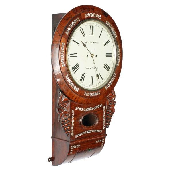 Antique Rosewood Double Fusee Wall Clock 