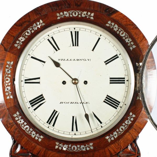 Antique Rosewood Double Fusee Wall Clock 
