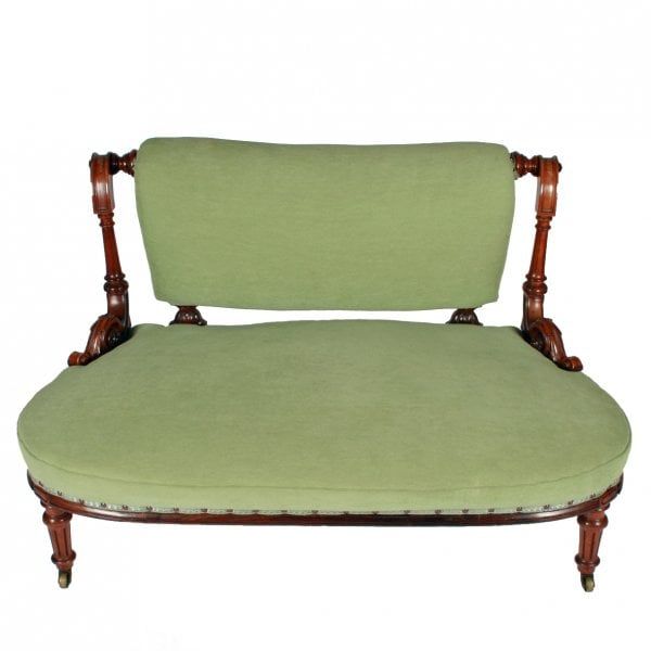 Antique Victorian Rosewood Two Seat Settee 