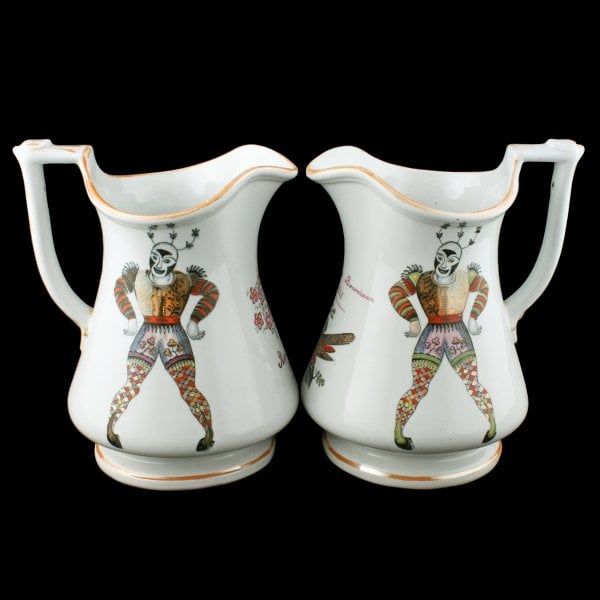 Antique Pair of Elsmore & Forster Puzzle Jugs 