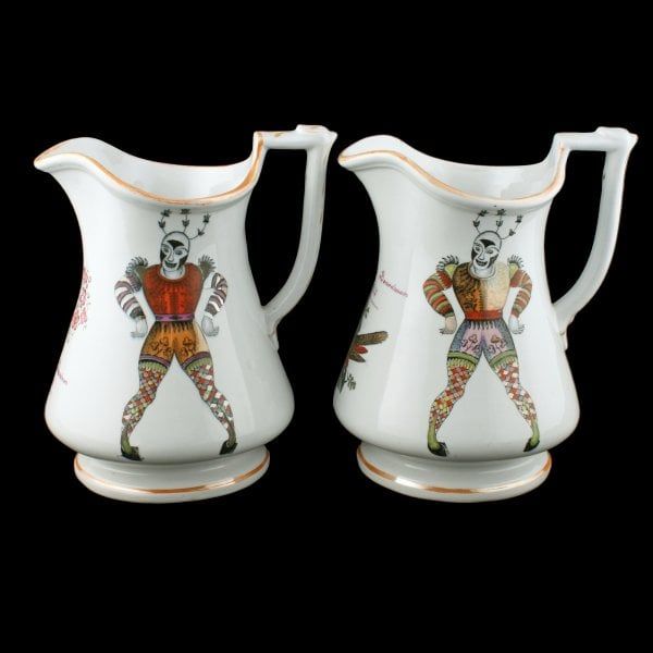 Antique Pair of Elsmore & Forster Puzzle Jugs 