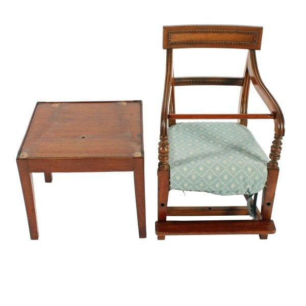 Antique Georgian Mahogany Child's High Chair 