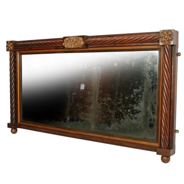 Antique Regency Rosewood Overmantel Mirror 