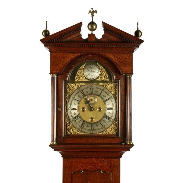Antique George II Brass Dial  Oak Grandfather Clock 