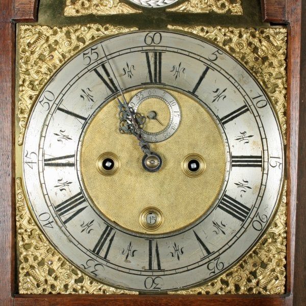 Antique George II Brass Dial  Oak Grandfather Clock 