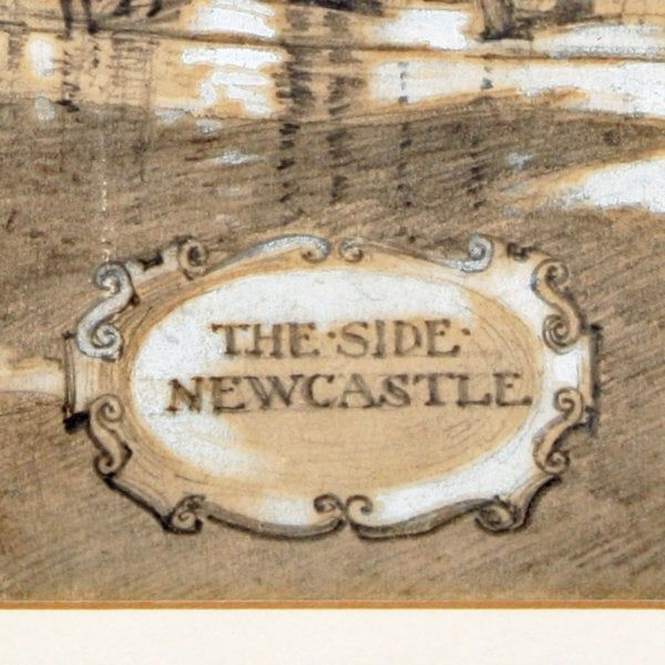 Antique Two Lithograph Prints of Newcastle 