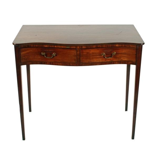 Antique Fine Hepplewhite Serpentine Side Table  