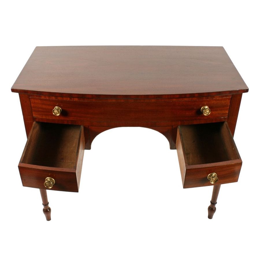Antique Regency Mahogany Bow Front Side Table 