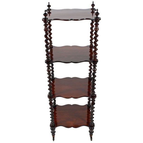Antique Victorian Four Tier Rosewood Whatnot 