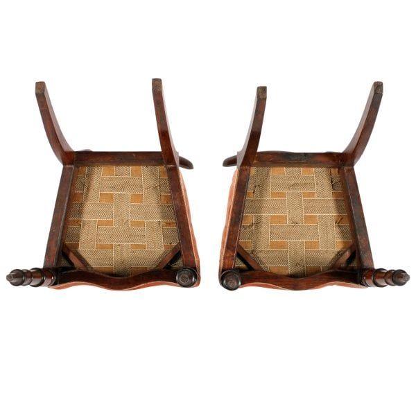 Antique Pair of Rosewood Kidney Back Chairs 