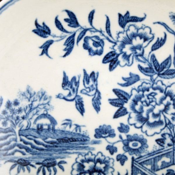 Antique First Period Worcester Tea Bowl & Saucer 