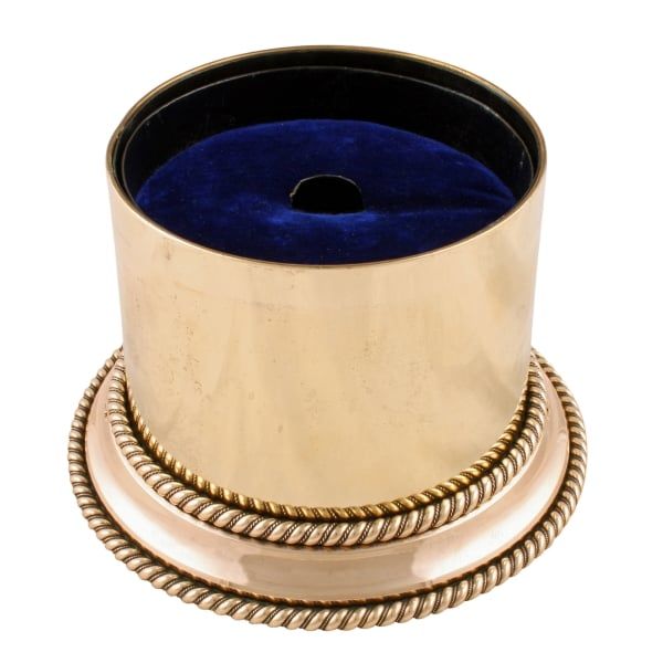 Antique Polished Brass Jewel Casket 