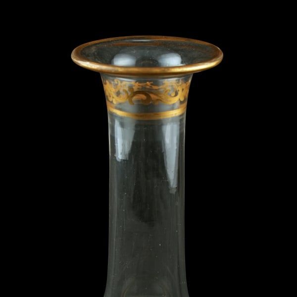 Antique Victorian Gilded Glass Carafe 