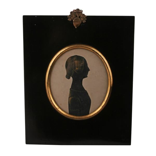 Antique Victorian Silhouette of a Young Lady 