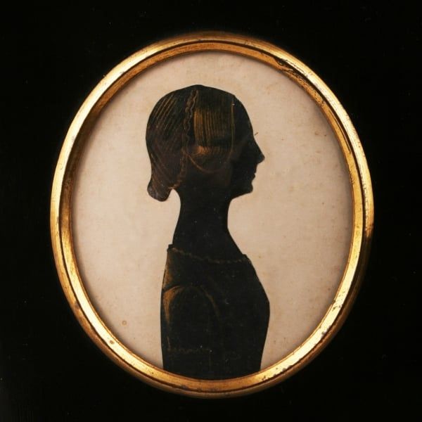 Antique Victorian Silhouette of a Young Lady 