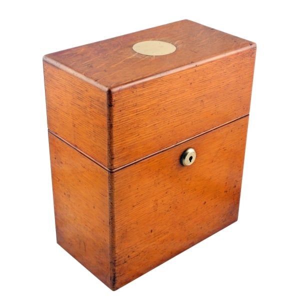 Antique Victorian Oak Decanter Box 