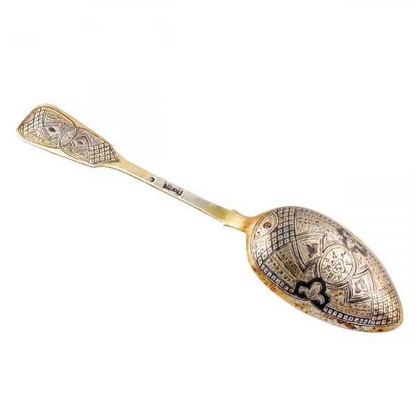 Antique Russian Silver Gilt Spoon 
