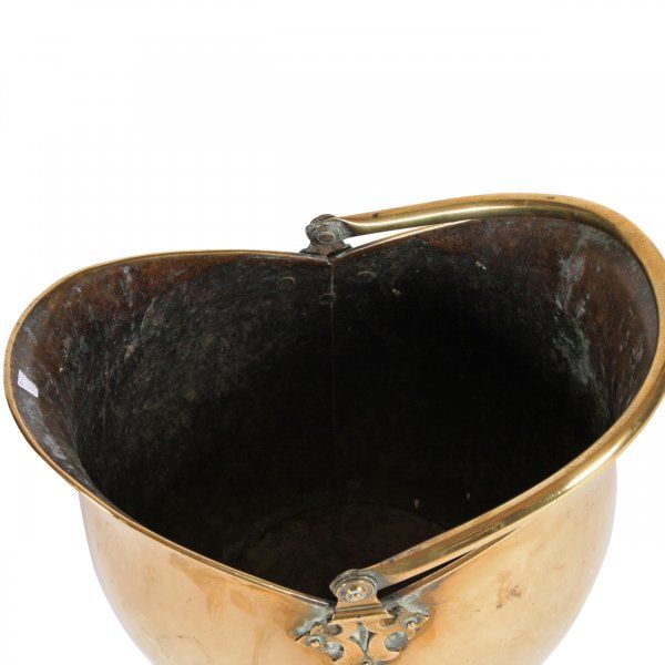 Antique Brass Helmet Coal Scuttle 