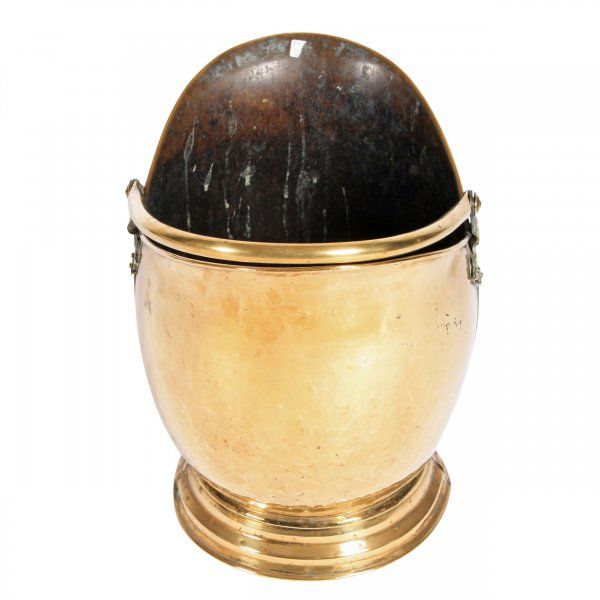 Antique Brass Helmet Coal Scuttle 