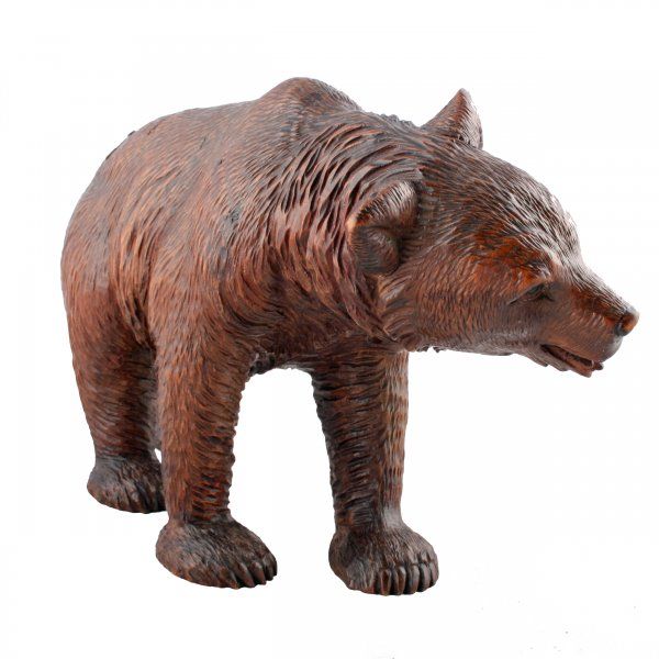 Antique Black Forest Carved Wood Bear 