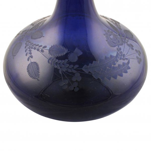 Antique Scottish Blue Glass Decanter 