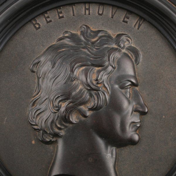 Antique Bois Durci Medallion of Beethoven 