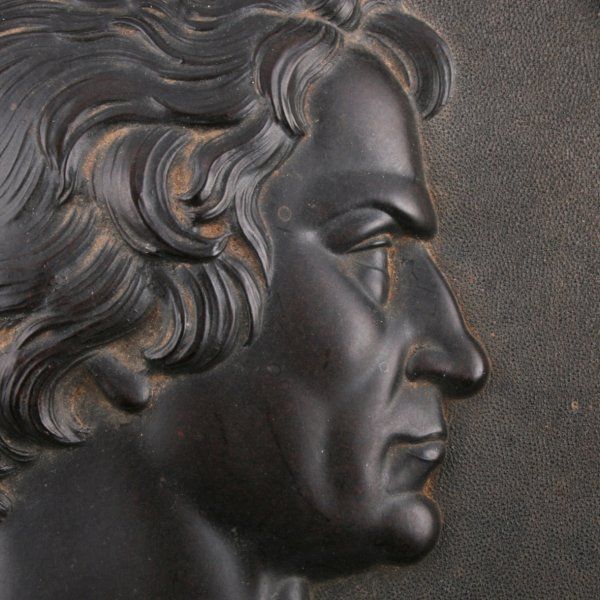 Antique Bois Durci Medallion of Beethoven 