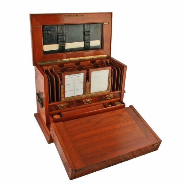Antique Victorian Walnut Stationery Cabinet 