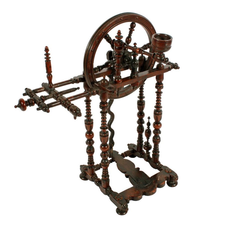 Antique 18th Century Continental Spinning Wheel 