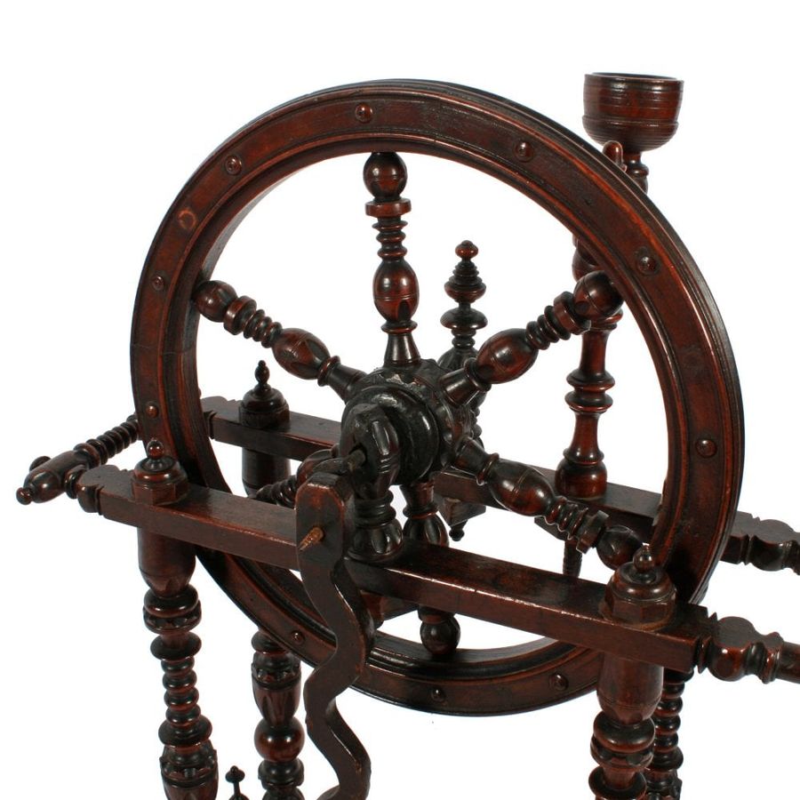Antique 18th Century Continental Spinning Wheel 