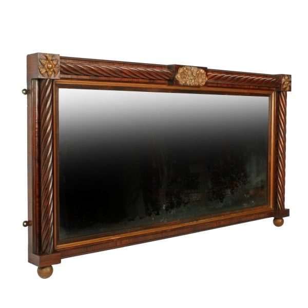 Regency Rosewood Overmantel Mirror