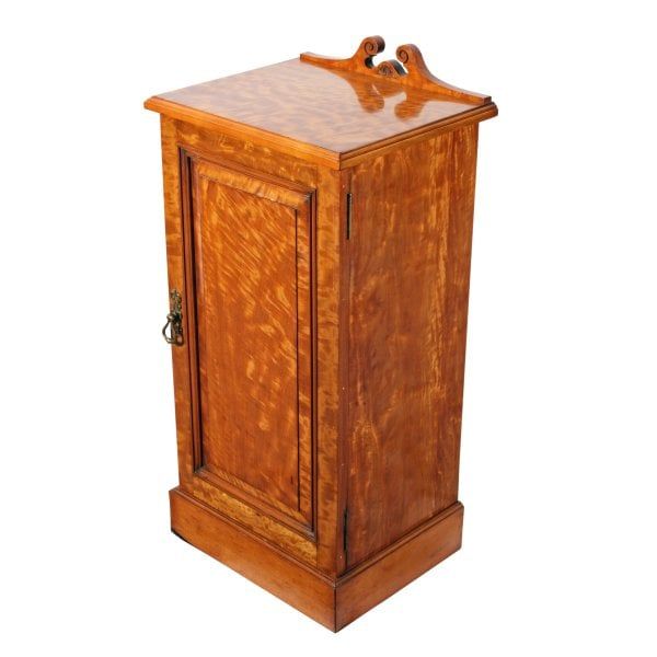 Antique Victorian Satinwood Bedside Cabinet 