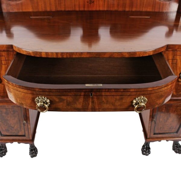 Antique Regency Mahogany Pedestal Sideboard 