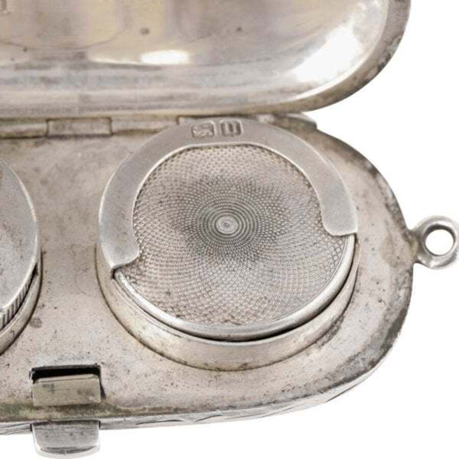 Antique Sterling Silver Double Coin Holder | ANTIQUES.CO.UK