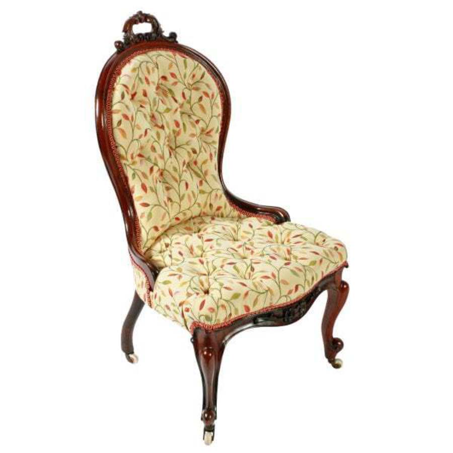Antique Victorian Rosewood Lady's Chair 