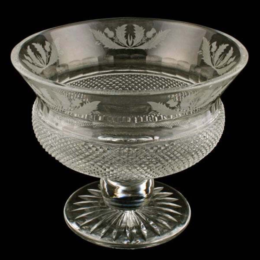 Antique Scottish Cut Crystal Bowl 