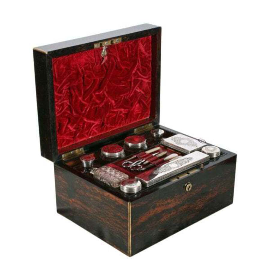 Antique Fine Coromandel Jewellery & Dressing Box 
