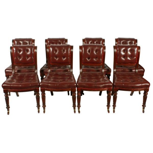 Antique Eight Bell & Coupland Leather Upholstered Chairs 