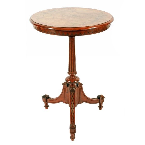 Antique Victorian Walnut Tripod Table 