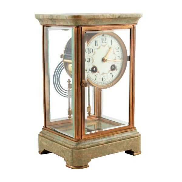 French Four Glass Mantel Clock 