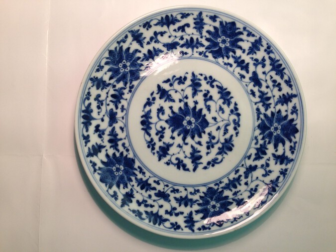 Qing Jiaqing Blue-White Lotus plate