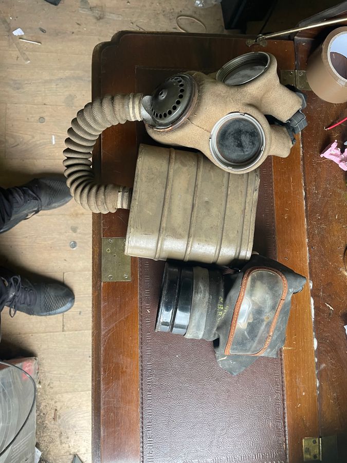 Antique Ww2 gas masks x2 