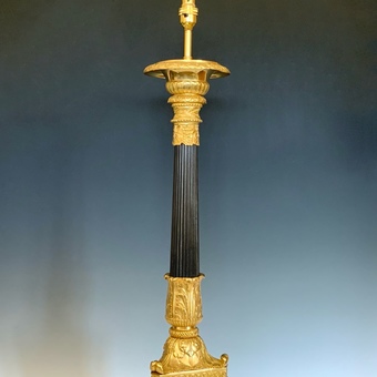 Antique Impressive Empire Style Ormolu Mounted Table Lamp