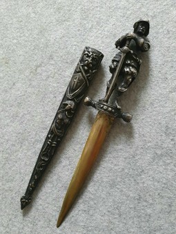 Antique silver plated exclusive dagger or letter opener