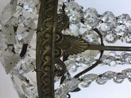 Antique Italian Bronze and Crystal Antique Chandelier